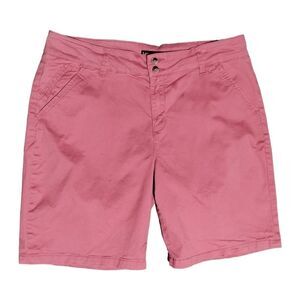 Lee Straight Fit Red Chino Shorts Sz 16 Medium High Rise Flat Front